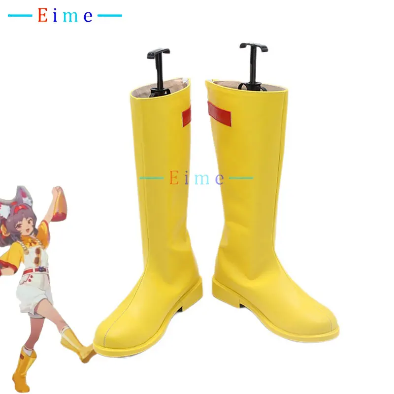 Zenless Zone Zero Nekomiya Mana Cosplay Shoes Yellow Boots Halloween Party PU Leather Shoes Big Size Custom Made