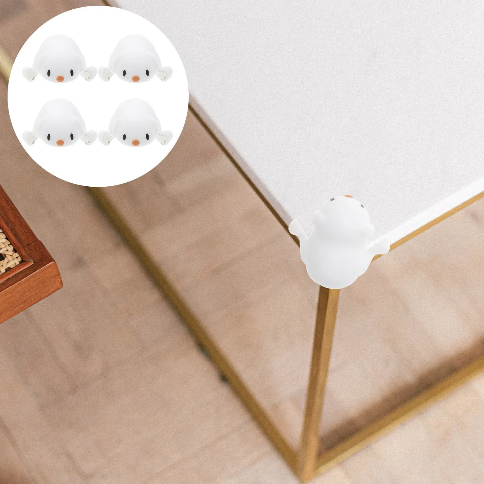 

4 шт. Защитные уголки для столов в мультяшном стиле, гладкие, безопасные для детей, для защиты домашней мебели