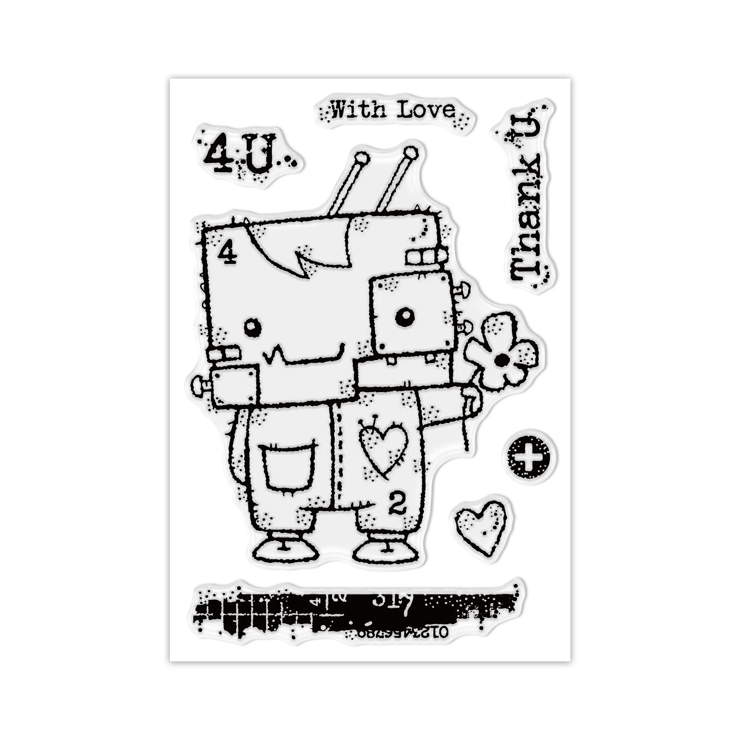 New 2024 Thank You Monster Clear Stamp, Including A Cute Robot, 