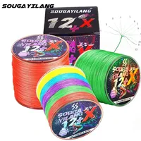 Sougayilang 12 Strands Braided Fishing Line 100m 300m X12 Multifilament PE Fishing Line 18-80lbs for Saltwater Freshwater