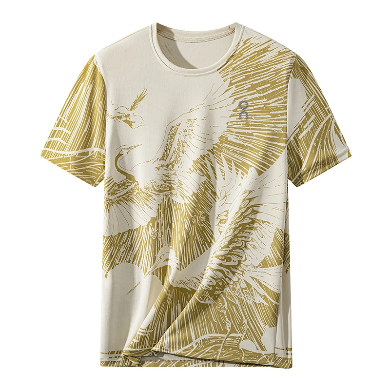 

Men's Casual ort Sve T-irt Running Outdoor Fitn Training Qui Dry Breathable Hanfu Sweat Absorbent round Ne Poly...