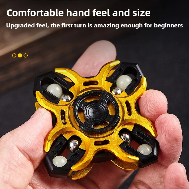 God Realm EDC Aluminiumlegierungsgestänge 4-seitiges mechanisches Metall-Fidget-Spinner-Dekompressionsspielzeug