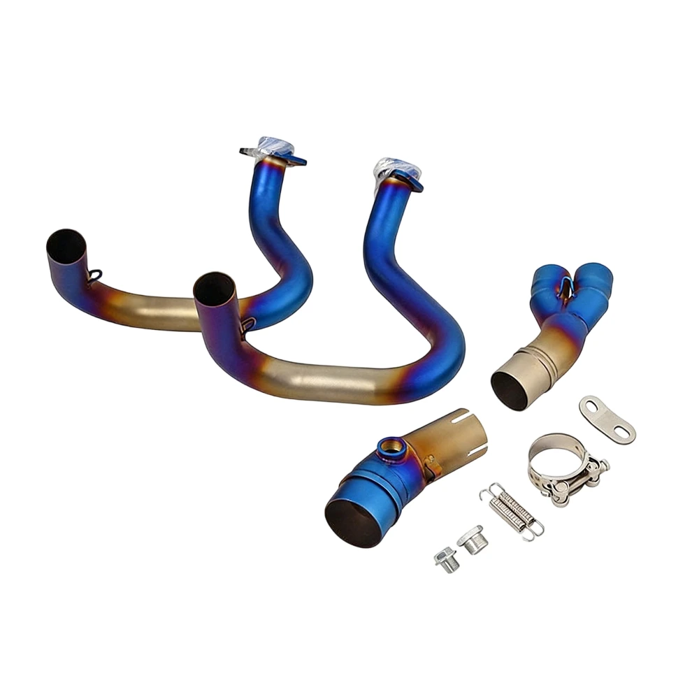 Für Kawasaki Z650 Ninja 650 17-23 Edelstahl-Auspuffrohre Auspuffsysteme Blaues Krümmerrohr – Detail 6