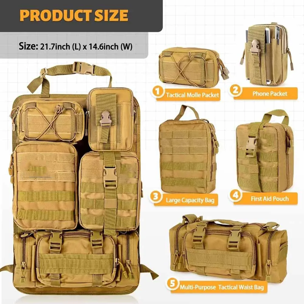 Car Seat Back Storage Pouch, Tactical Large Capacity Hanging Organizer, Trunk Multi-Pocket Holder, Scratch-Resistant Durable