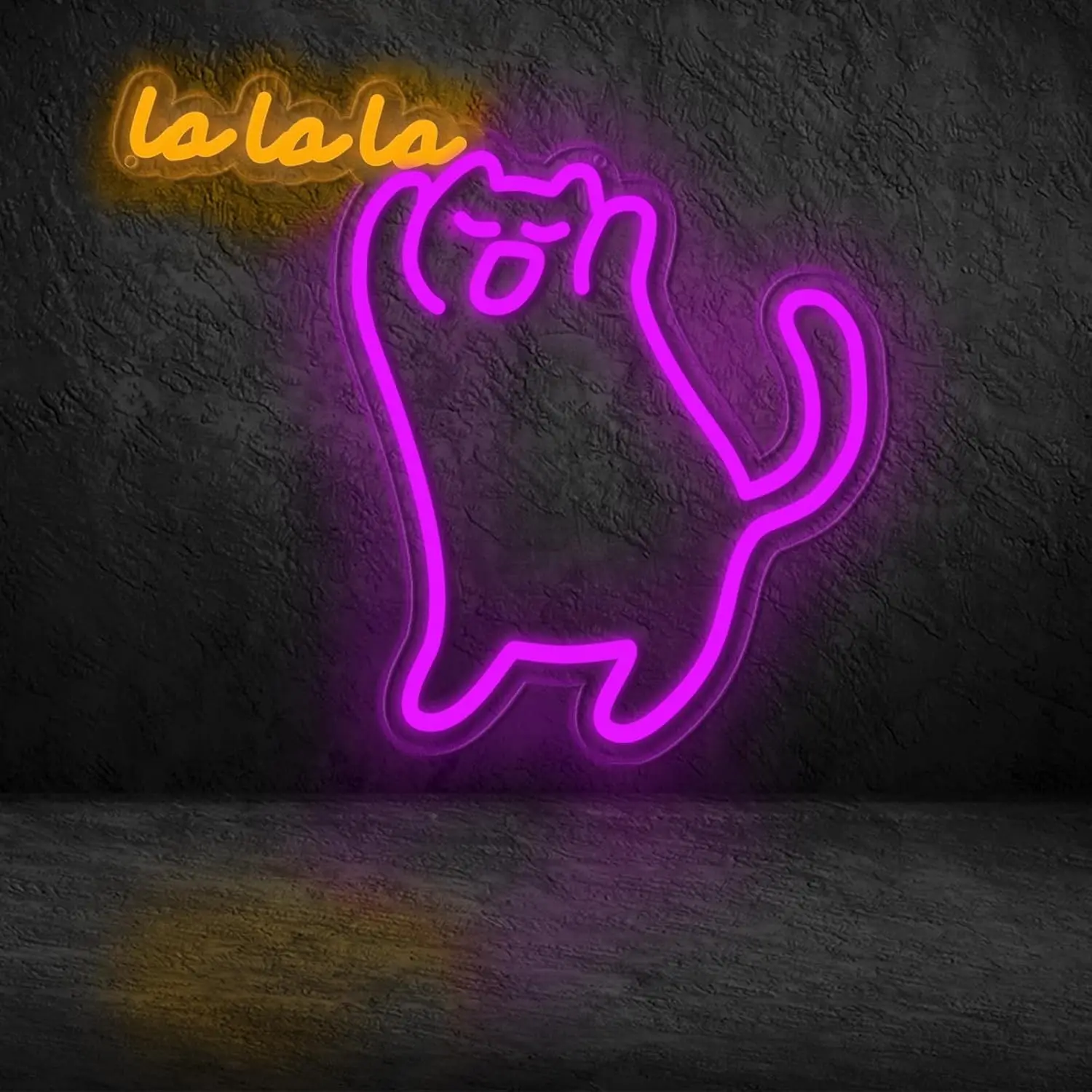 

Светодиодная неоновая лампа La La La Cat с регулировкой яркости, питанием от USB, неоновая вывеска для детской комнаты, уголка для питомца, спальни, зоомагазина, вечеринки, милый настенный декор