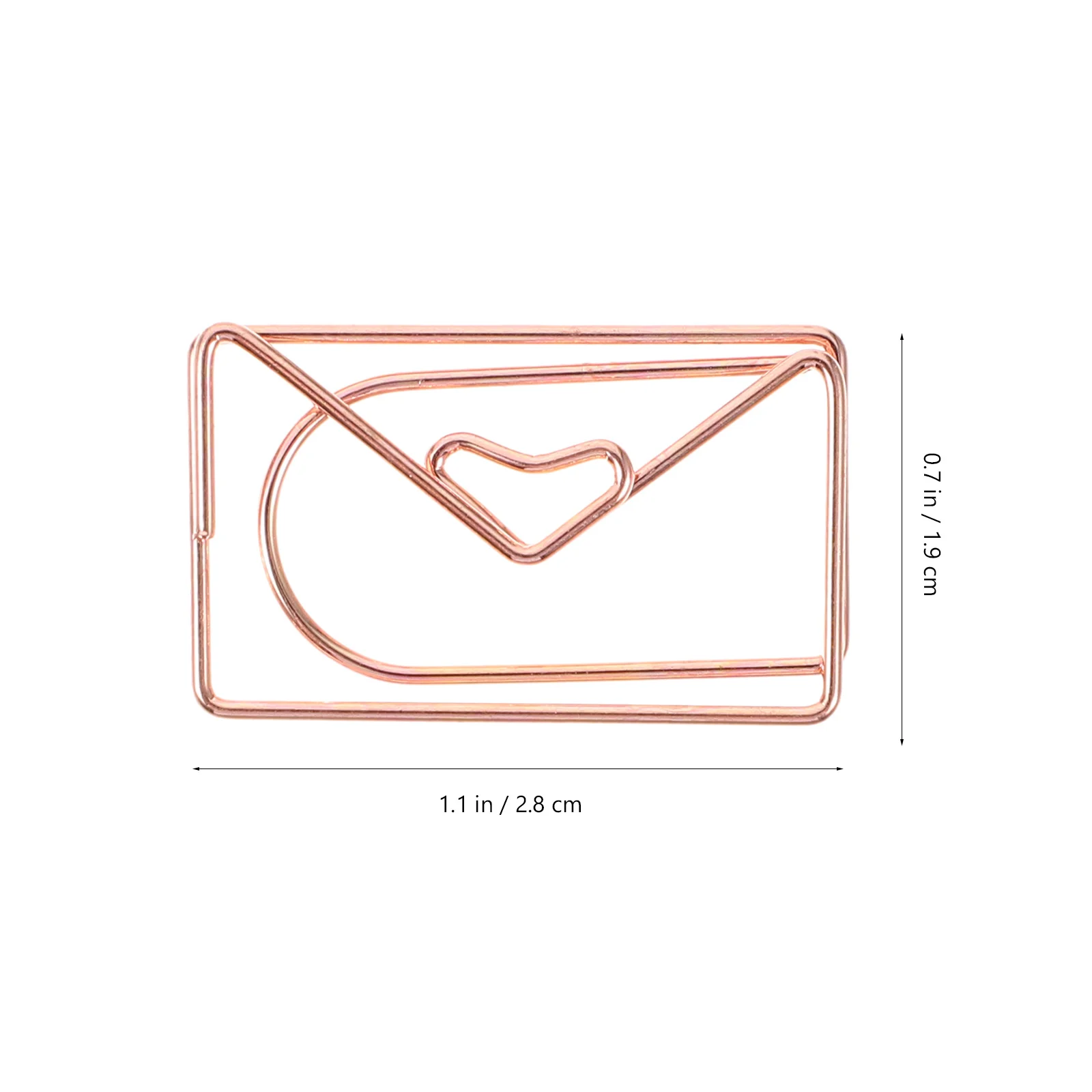 20Pcs Creative Envelope Paper Clips Metal Reusable Note Clamps for Organizing Photos Cards Books Office School Supplies Rose