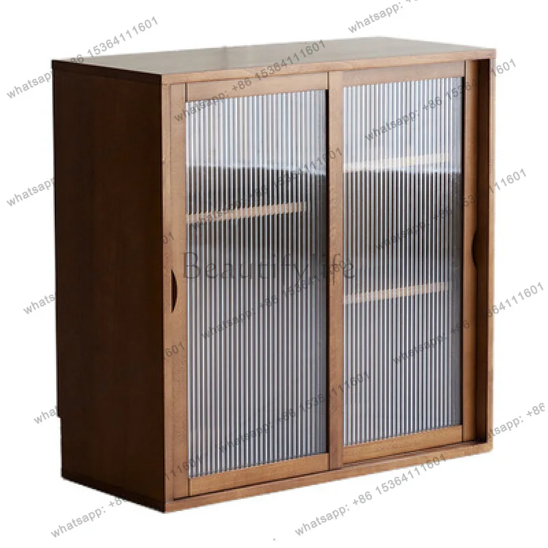 Floor-to-ceiling multi-functional storage combination cabinet vintage storage cabinet Nordic solid wood
