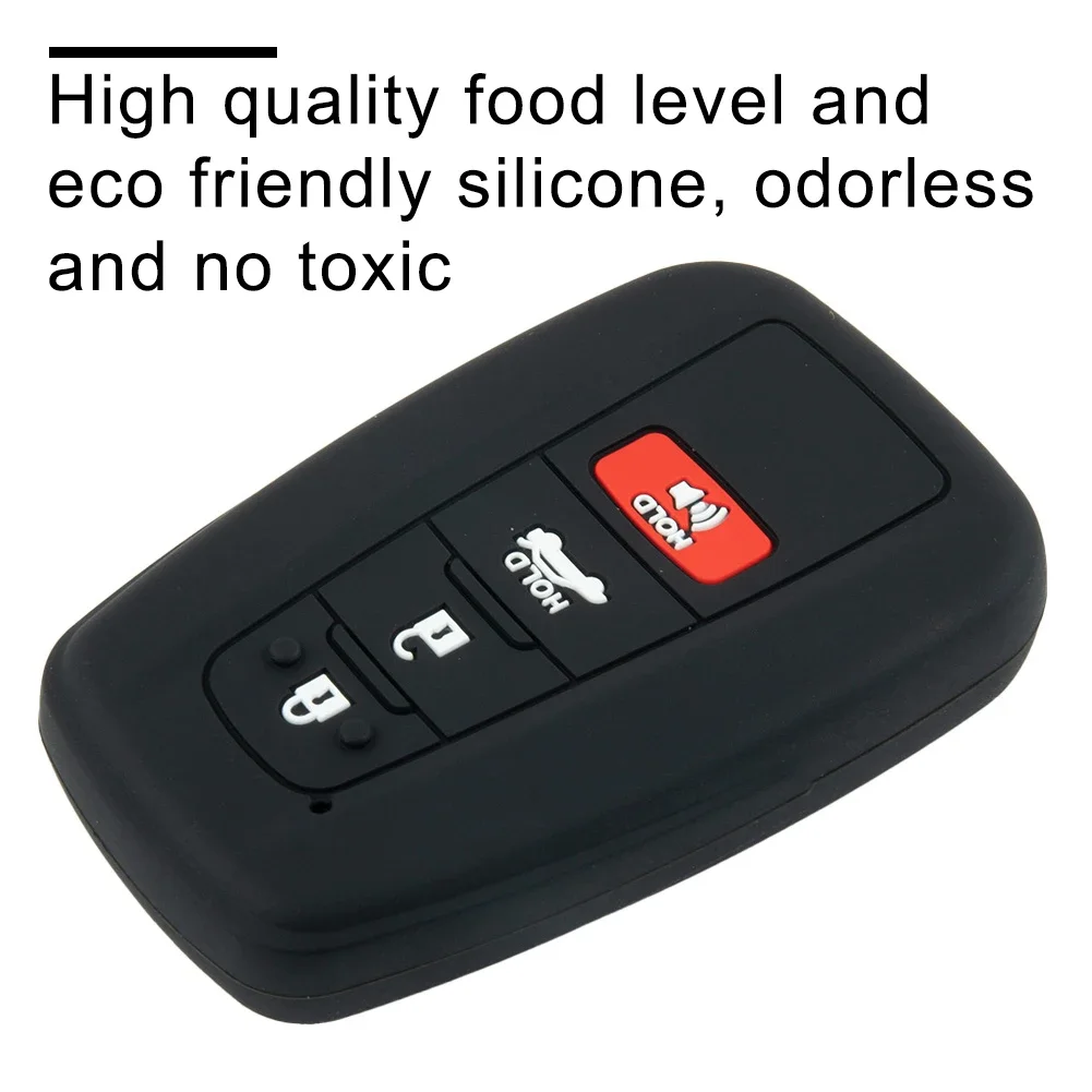 4 Button Silicone Key Case Cover Fob Remote Skin For Toyota For Camry 2018-up For Hybrid 2018-up For Prius 2017-up For RAV4 2018