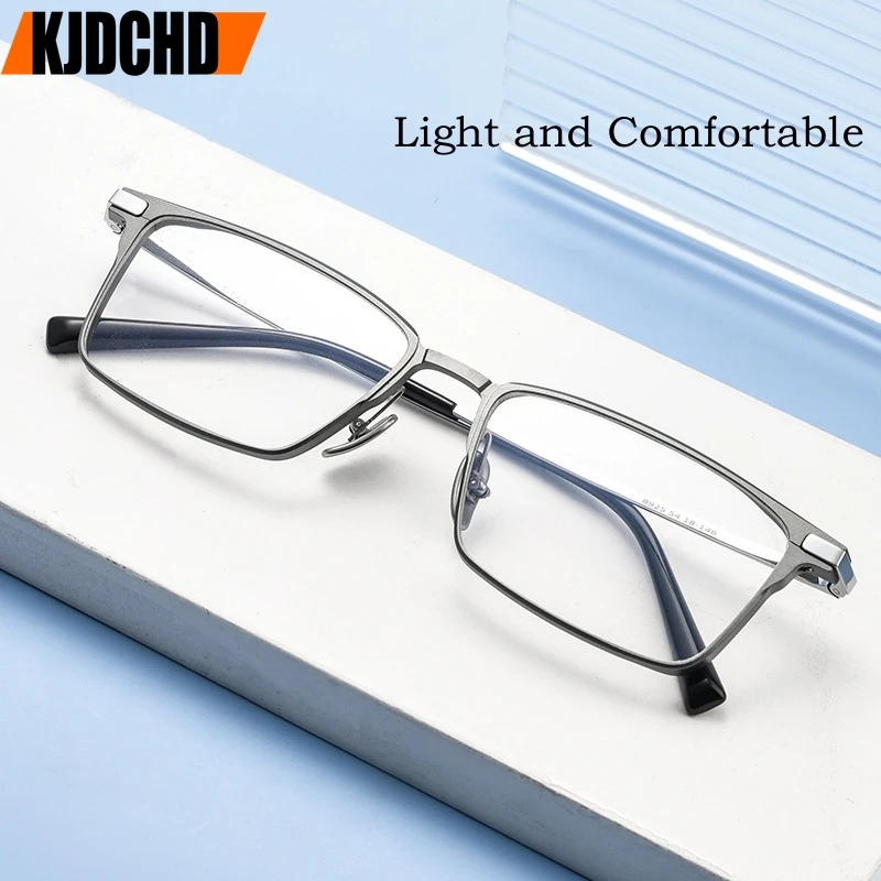 

KJDCHD новые сверхлегкие роскошные алюминиево-магниевые очки из чистого титана в стиле ретро, квадратная оптическая оправа для очков по рецепту, мужская оправа