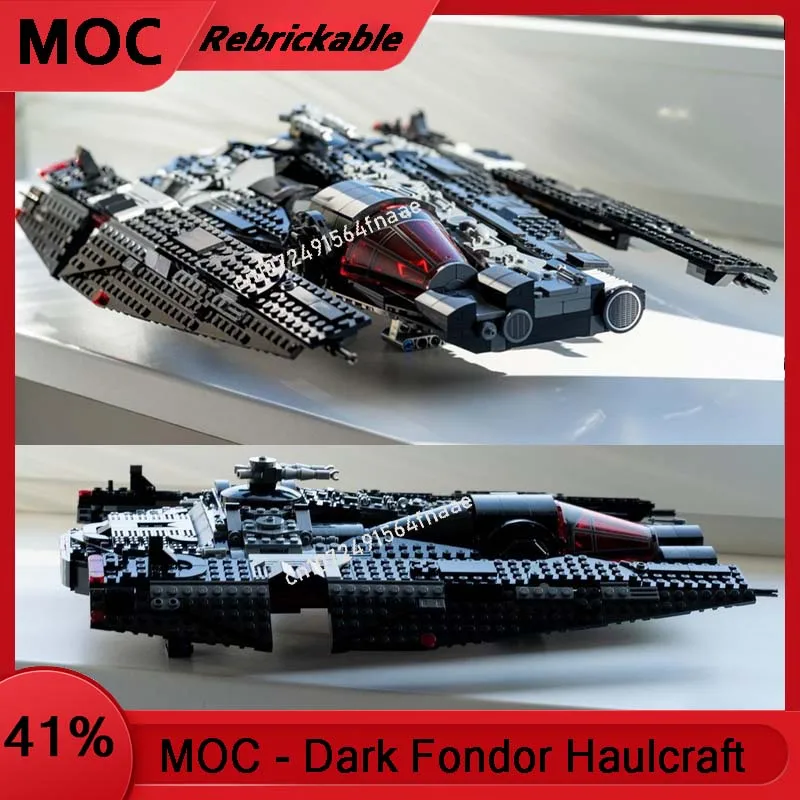 

NEW MOC Starships the Dark Fondor Haulcraft The Shadowfang Building Blocks Kit DIY Spaceship Bricks Model UCS Toys Gifts