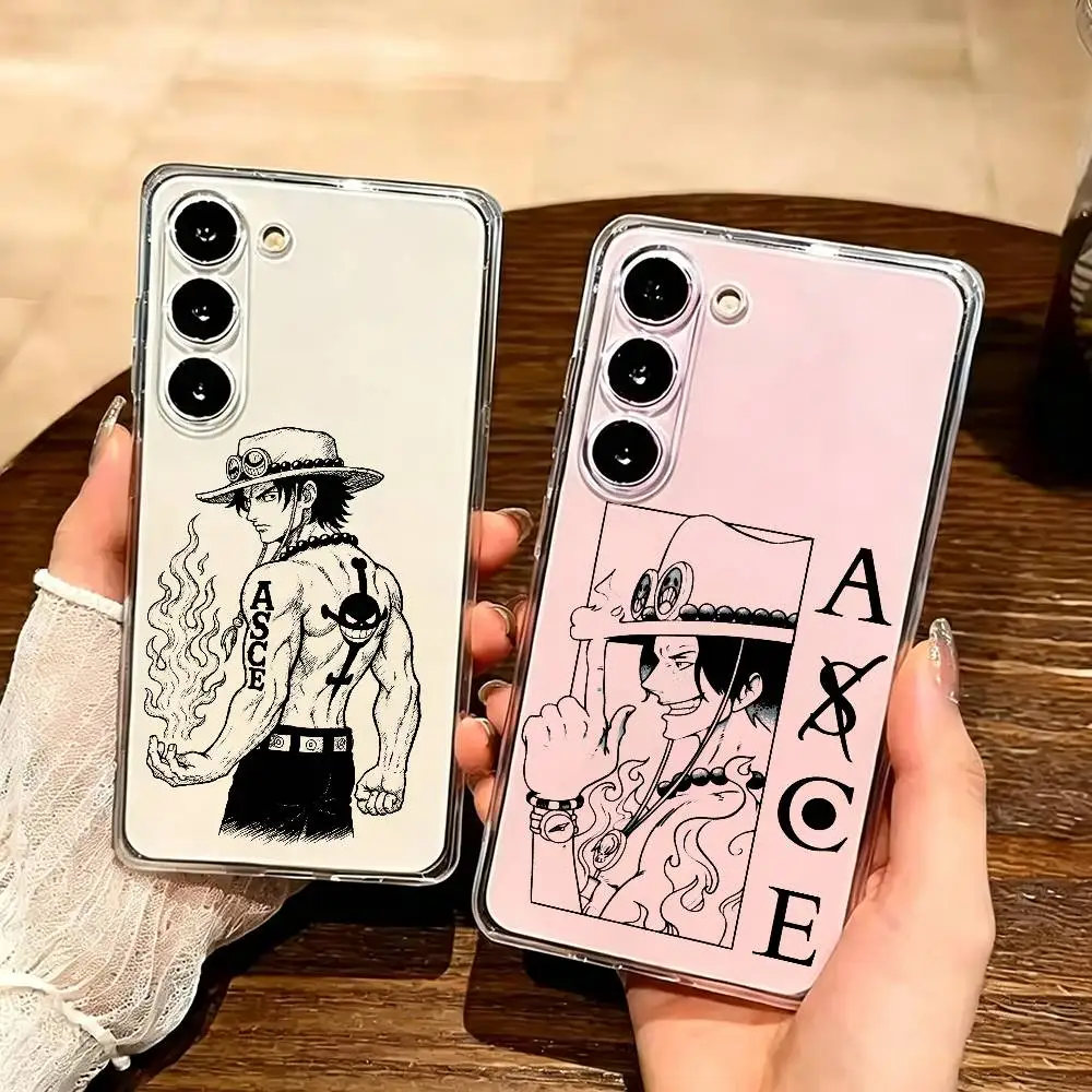 O-One Portgas P-Piece D. Ace-S Clear Hard Phone Case For Samsung Galaxy A91,80,73,72 ,71,53,52,32,31,22,21s Transparent