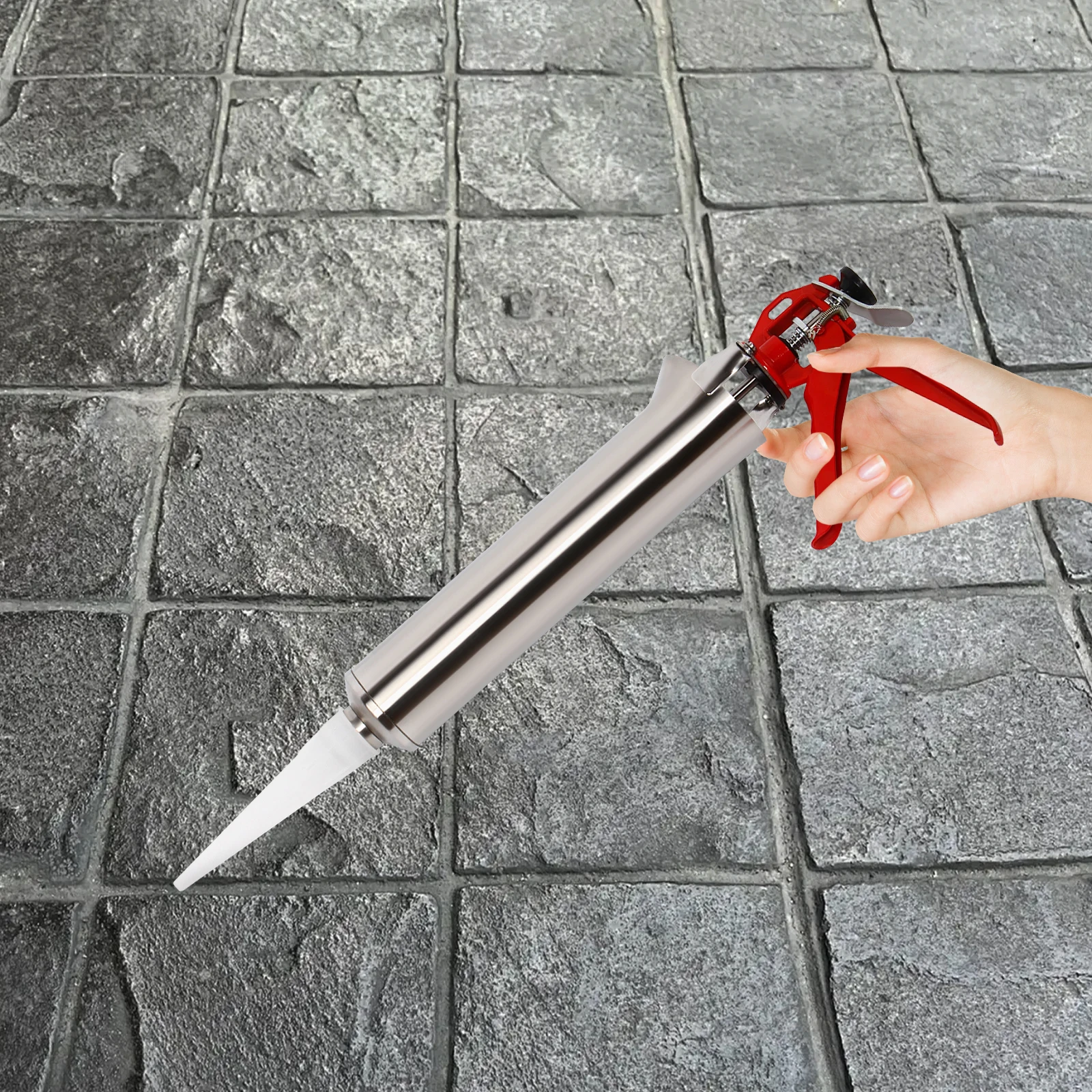 Grout Gun for Mortar, Press Hand Mortar Pump Concrete Syringe Joint Sprayer  for Tile Joint Filling and Patio Joint Filling