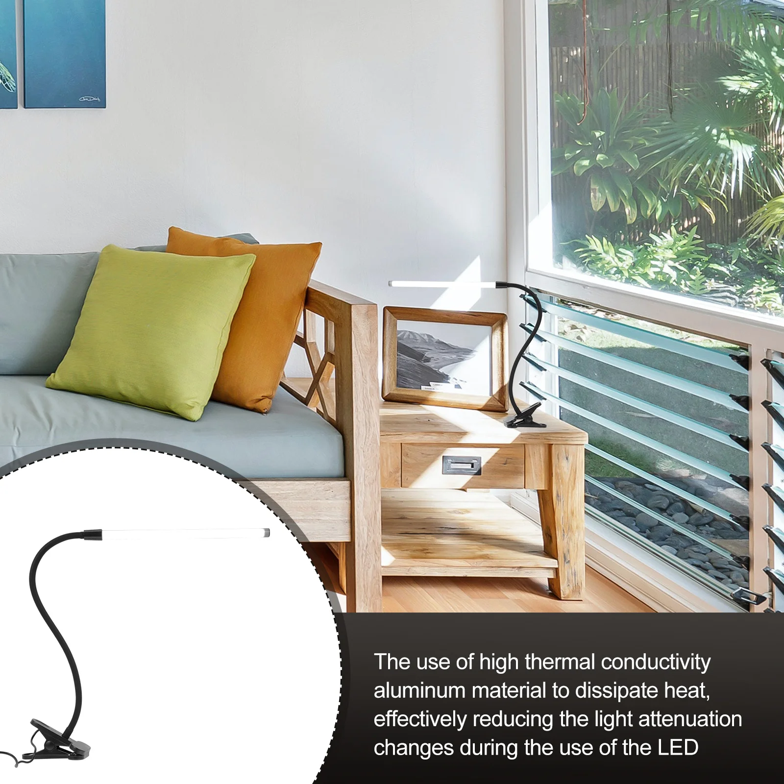 

Clip type Eye Protection Lamp Black Color Study Bedside LED Reading Light Durable Material Modern Design Desk Lamp Small Night