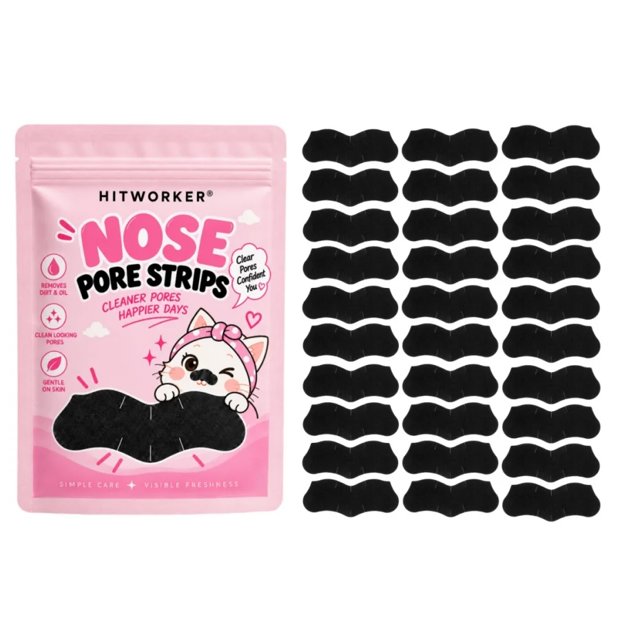 Charcoal Nose Pore Strips Water-Activated Oil Control Care Patches Flexible Fit Easy Peel-Off At-Home Skincare for Women & Men