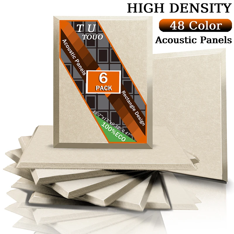 

TOUO 6 Pcs Acoustic Panels Music Studio Sound Absorbing Panel For Ktv Ceiling High Density Absorption Treatment Home Accessories