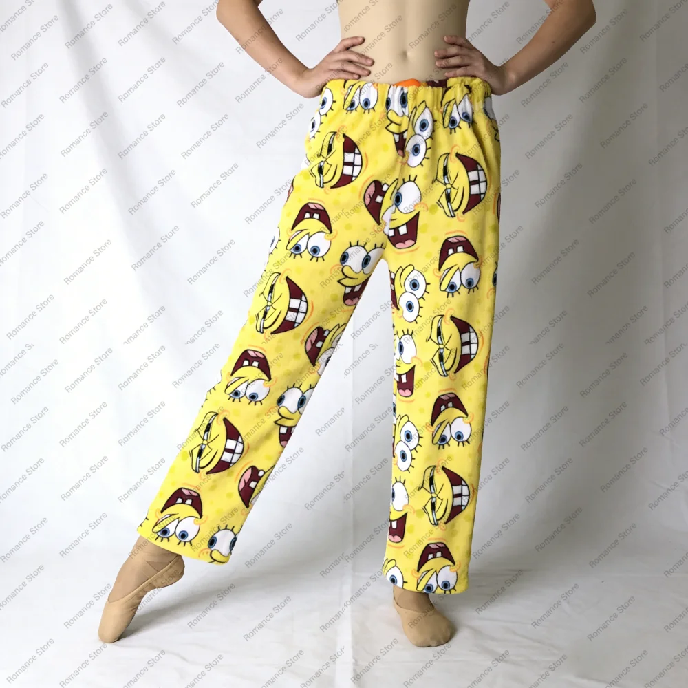 

Винтажные штаны Y2K Nickelodeon Spongebob and Patrick Star, квадратные штаны, пижамные штаны, модные и повседневные фланелевые домашние брюки