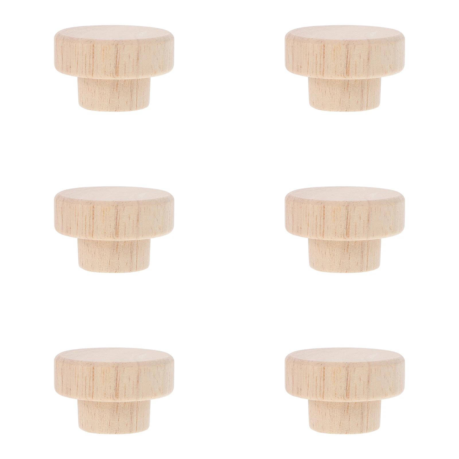 

6 Pcs Furniture Door H Drawer Pulls Wooden Wardrobe Knobs Cabinet Cupboard H les Rubber Wood Smooth Surface Durable Artistic