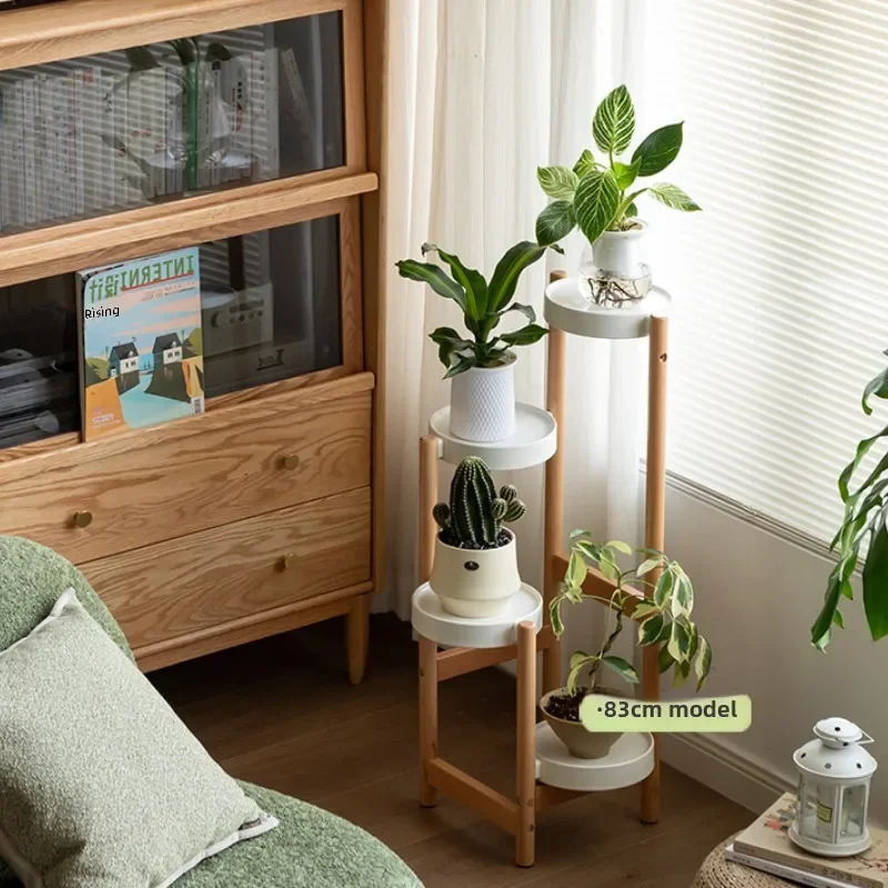 Solid Wood Tiered Plant Stand Triangle-reinforced Flower Shelf  Multi-layer Indoor Herb Rack  Balcony Garden Organizer view 5