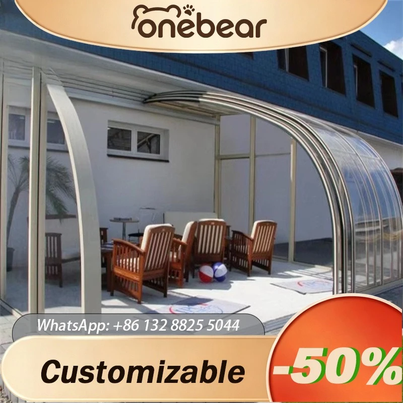 Any Size Custom Private Villa Patio Floor Glass Solarium Full Surround Atrium Shield Outdoor Pool Enclosed Daylight Sunroom
