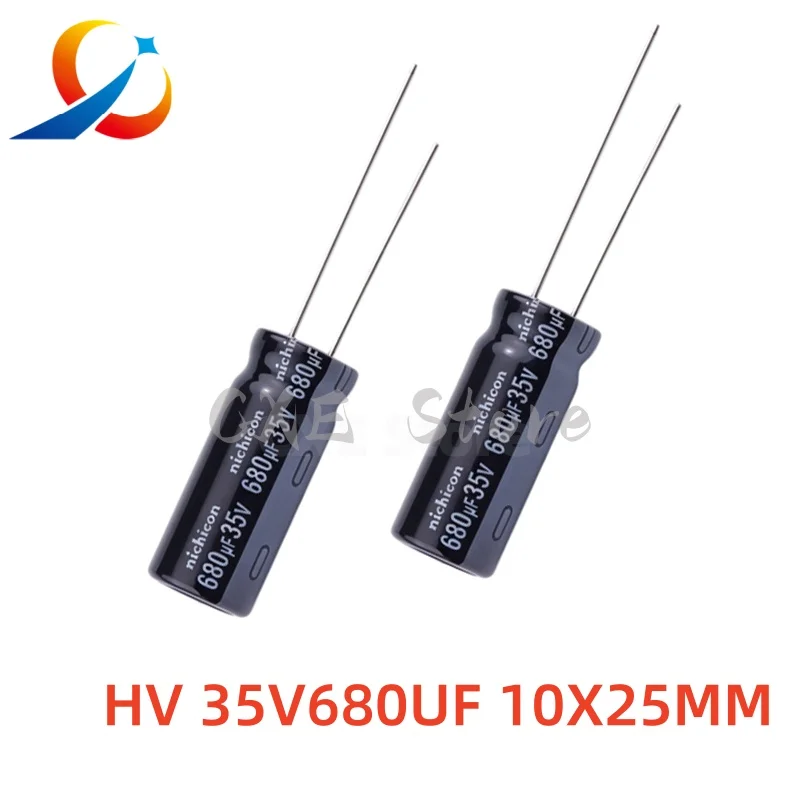 Nichicon HV 35V680UF Volume 10X25MM UHV1V681MPD  Electrolytic Capacitors 680UF 35V NEW