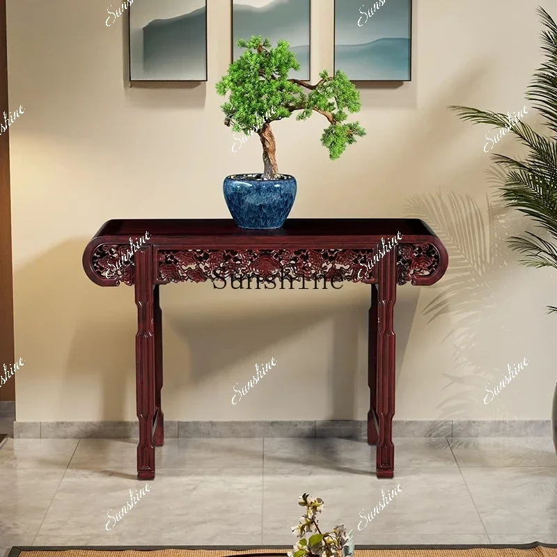 Mahogany table Ming and Qing antique roll head Chinese simple furniture  FT
