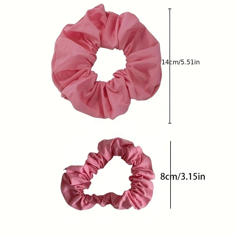 Large Skinny Scrunchies Summer Plain Color Fabric Hair Tie Elastic Hair Band Ponytail Holder Sweet Simple Women Hair Accessories