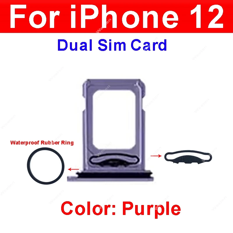 SIM Card Tray For iphone 12 Dual Single SIM Card Holder SIM Card Reader Slot Replacement