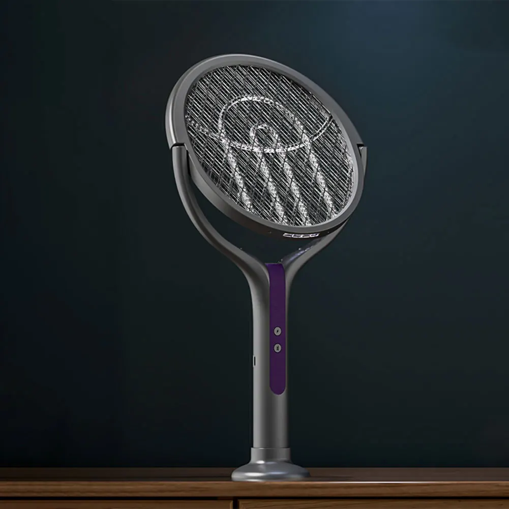 Rotating Head Mosquito Swatter Rechargeable Fly Zapper 2 in 1 Fly Killer and Mosquito Trap Lamp for Indoor and Outdoor