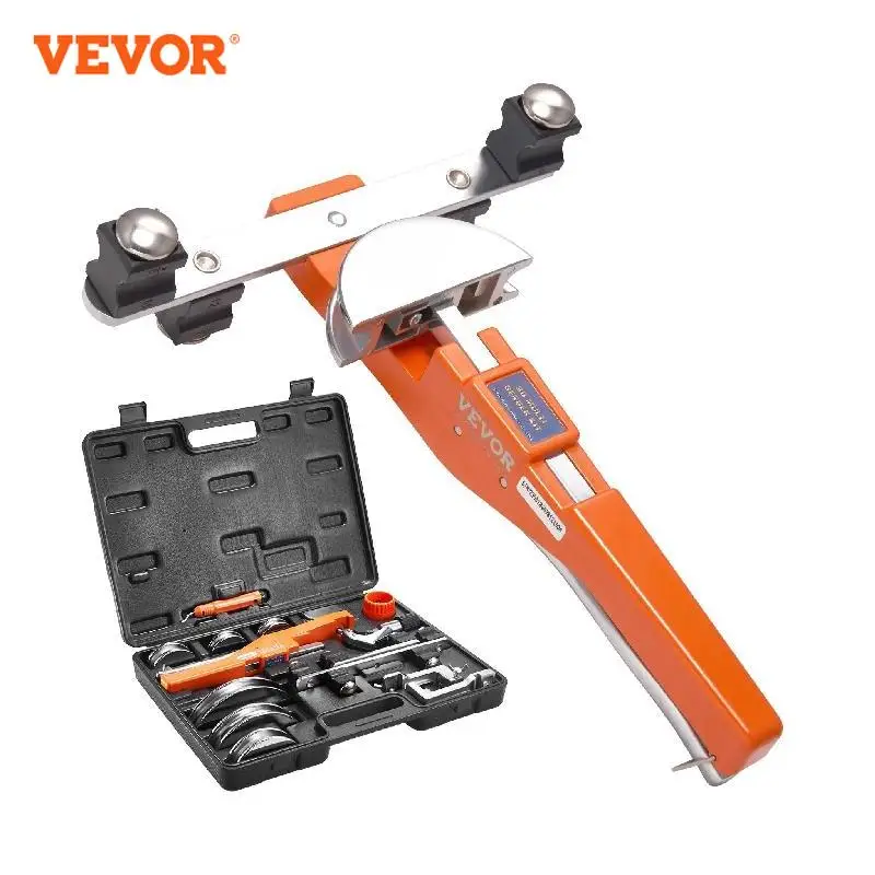 VEVOR Pipe Tube Bender Ratcheting Reverse Tubing Bending Tools with 7 Dies Pipe Cutter for Air Conditioning Refrigerator Repair