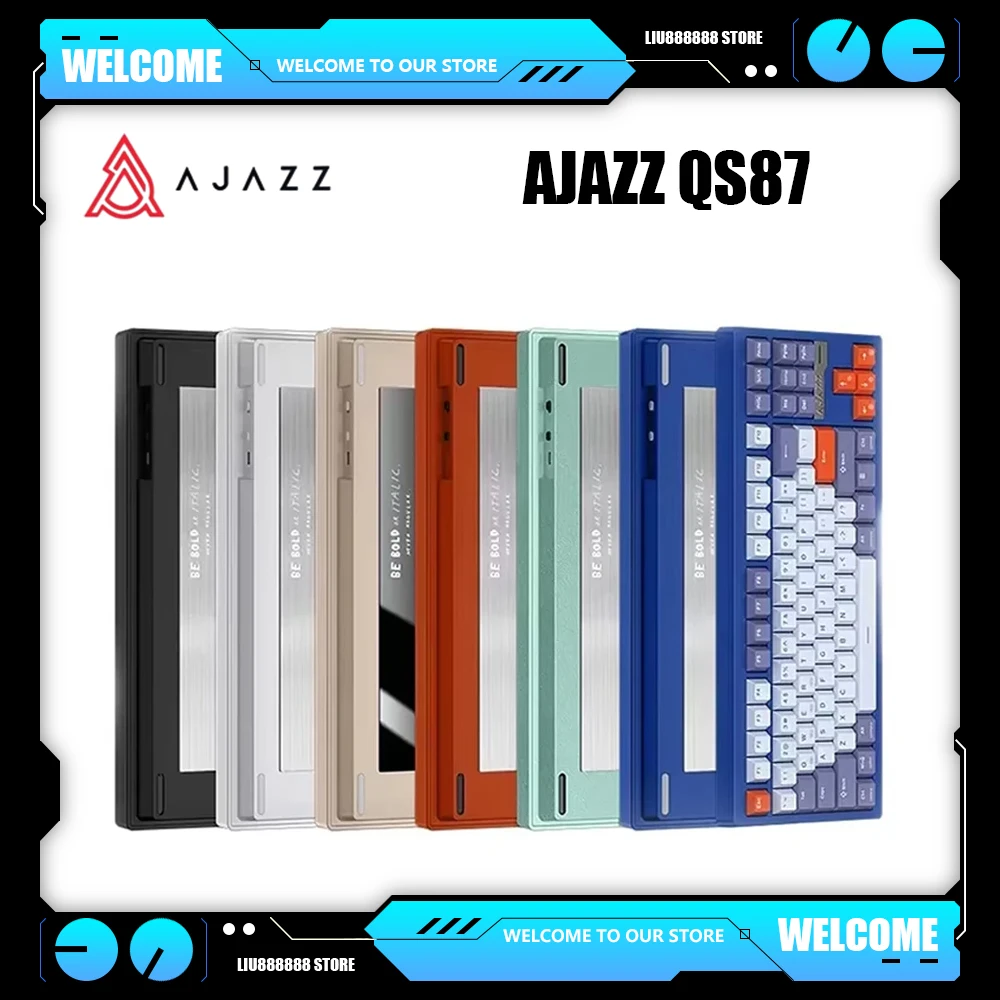 AJAZZ QS87 RGB Tri-Mode Bluetooth Wireless Light Krypton 87 Keys Mechanical Keyboards Customize Gaming Keyboard PC Accessories