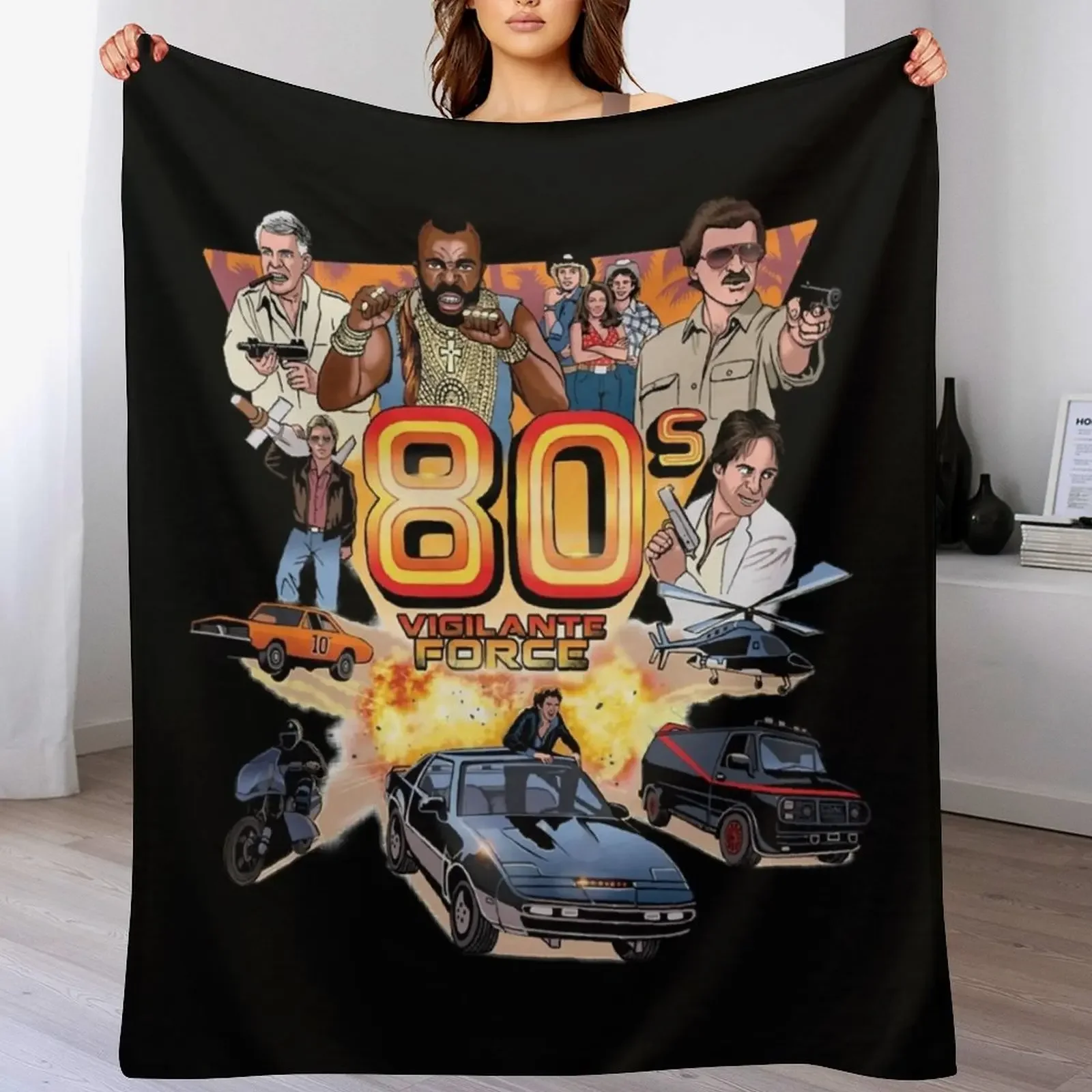 

New 80_s Vigilante Force Classic T-Shirt Throw Blanket Luxury Throw Hair Flannel warm for winter Blankets