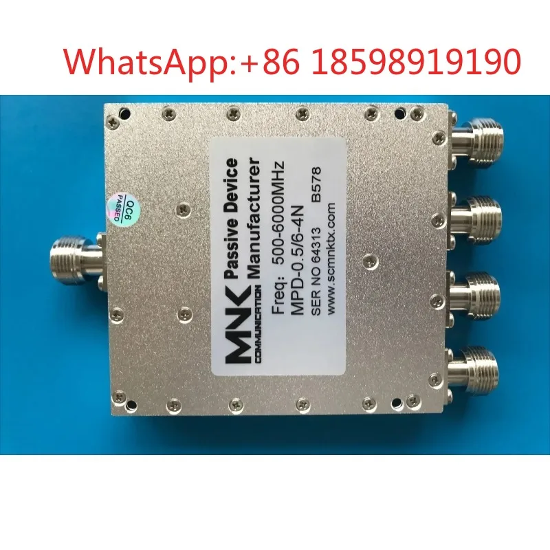 N-Head 500-6000M (0.5-6G) RF Microstrip 1-to-4 Power Divider/Combiner, Suitable for RF Signal Processing