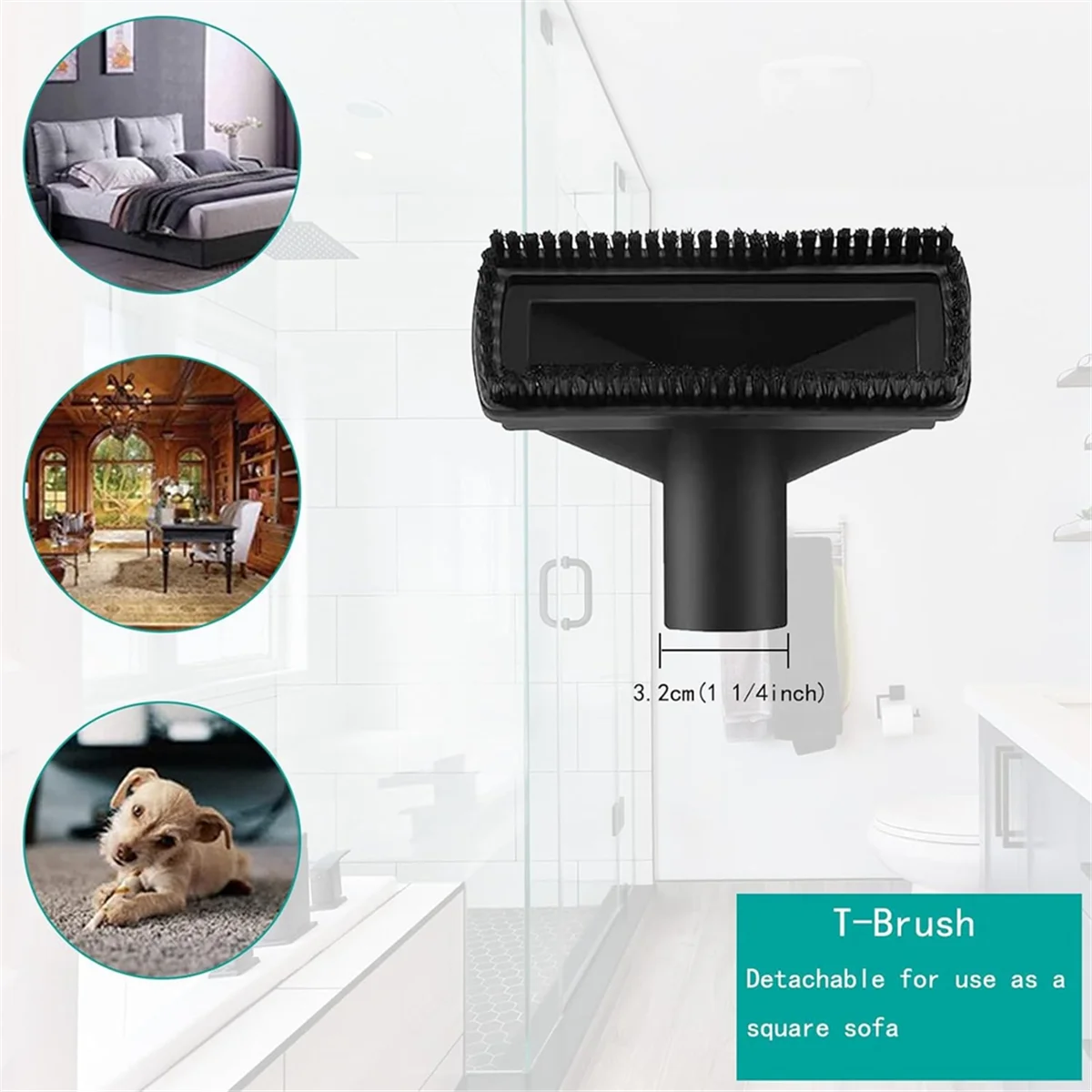 ABKR 12PCS Accessori per aspirapolvere universali Aspirapolvere da 1-1/4 pollici Spazzola di prolunga Bacchetta Ugello Bocchetta per fessure Bagnato Asciutto