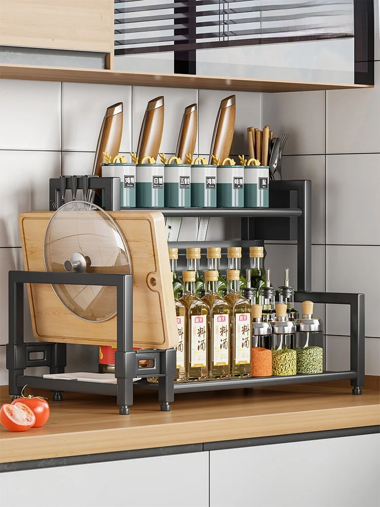 

Многофункциональная кухонная полка для специй, масла, соли и уксуса, органайзер для столешницы, держатель для кухонных принадлежностей для домашнего использования