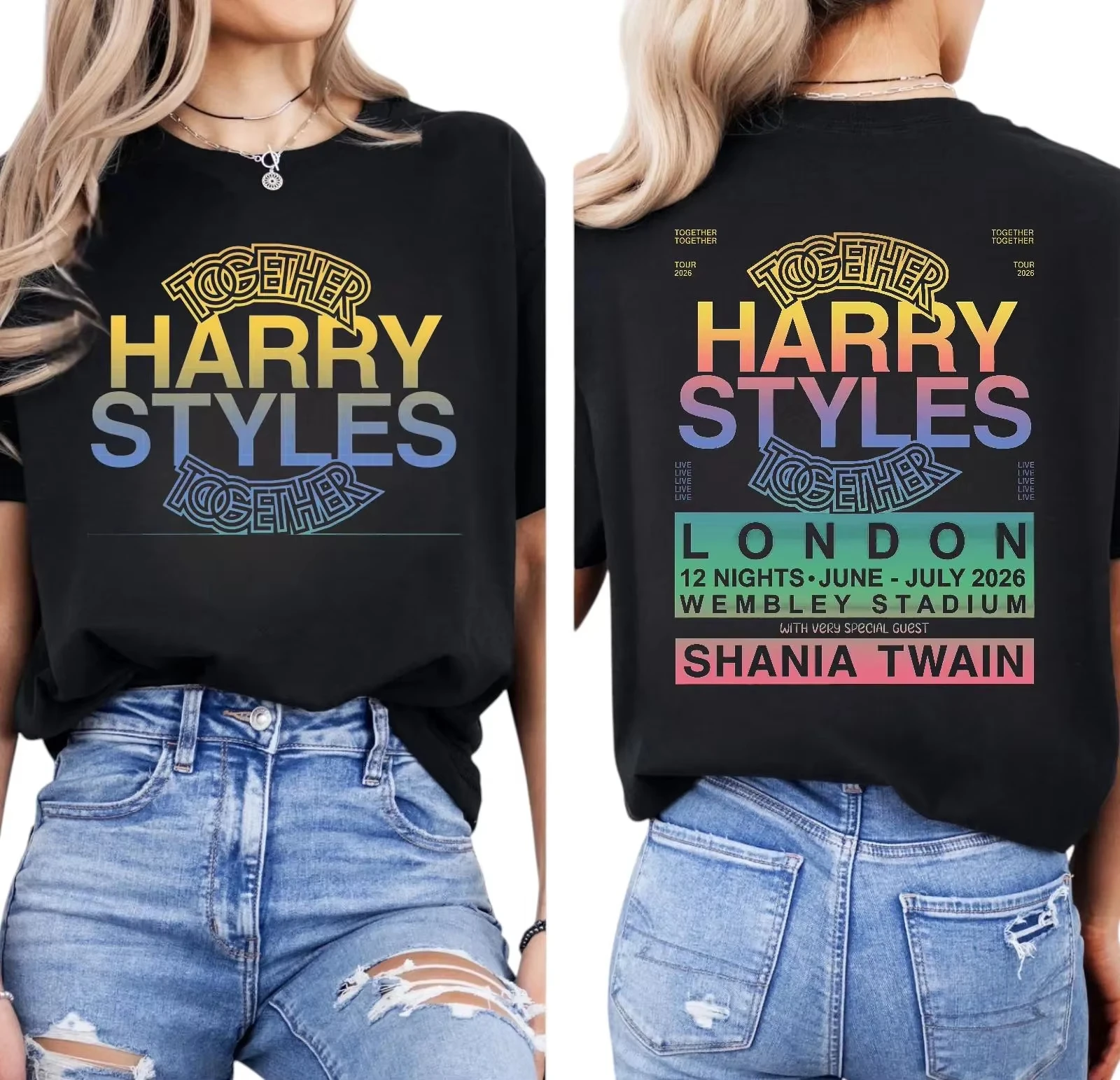 Harry Styles Together 2026 Tour Wembley Stadium T-shirt Men and Women Summer Cotton Clothing Oversize Fashion Short Sleeved Tee