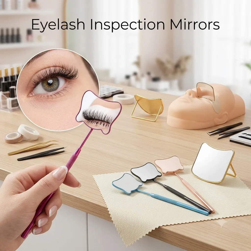 1Pcs Cat Head Stainless Steel Multifunction Checking Lash Mirror Eyelash Extension Beauty Makeup Portable Eyelashes Mirrors