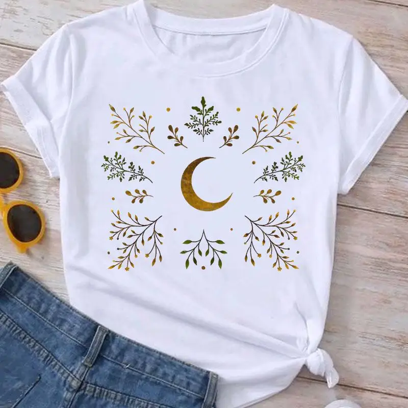 Moon Spring 2022 Ladies Cartoon Clothing Short Sleeve Fashion Clothes Graphic T Shirt Summer Tee Women T-shirt Female Top