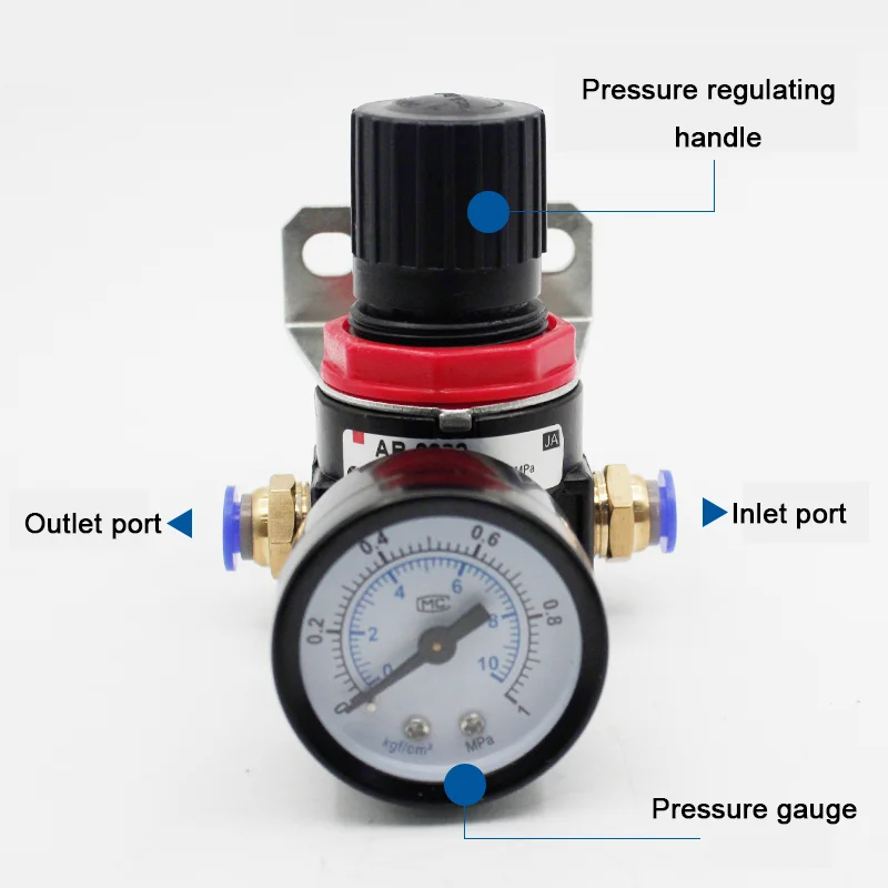 AR2000 AR3000 G1/4'' 6mm 8mm 10mm 12mmAir Control Compressor Pressure Relief Regulator Valve with Fitting