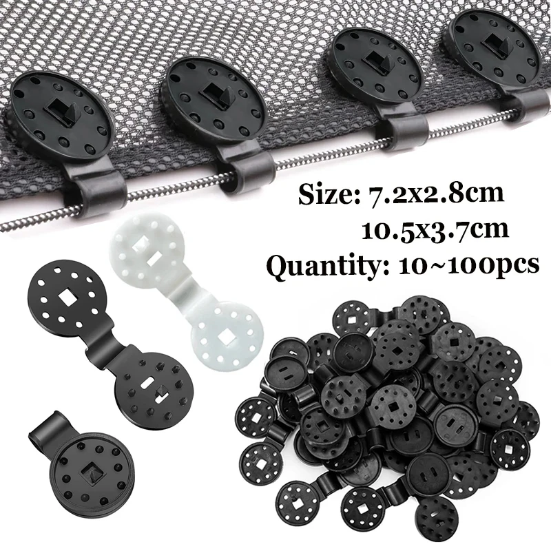 

200pcs~10pcs Shade Cloth Plastic Clips Sun Shade Net Clips Greenhouse Fabric Fix Clamps Accessories Grommet Fence Netting Hook