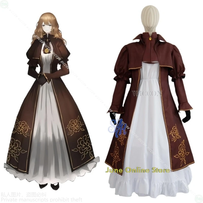 أنيمي لعبة ليمبوس شركة تأثيري كاثرين زي خمر قصر نمط براون الحلو لوليتا فستان أبيض حفلة الهالوين كوسبف #2