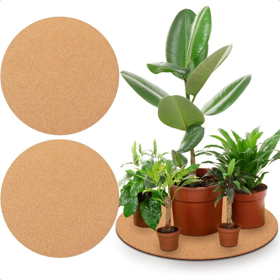 Leinuosen 2 قطعة 16 بوصة كبيرة الفلين الوقايات النباتية طبقات مزدوجة ماصة الفلين داخلي النبات حصيرة البساط اكسسوارات للمنزل الطابق Pr #1