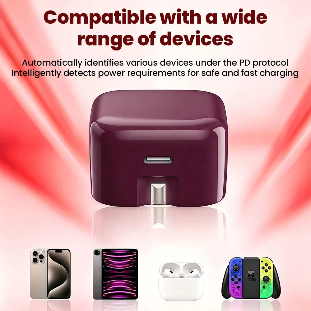 PD20W USB C Charger Fast Charging Adapter For Apple iPhone 17 16 15 USB Type C Phone Charger EU/US/UK Plug Wall Adapter