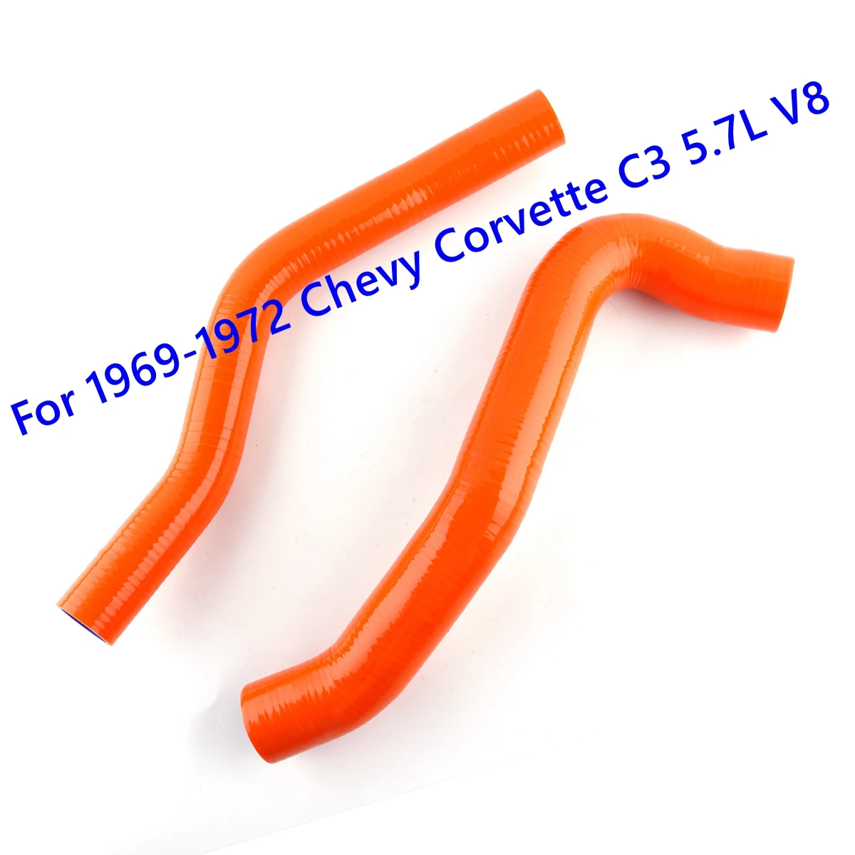 

For 1969-1972 Chevy Corvette C3 5.7L V8 1970 1971 Silicone Coolant Radiator Hoses Kit Silicon Tubes Pipes 2Pcs