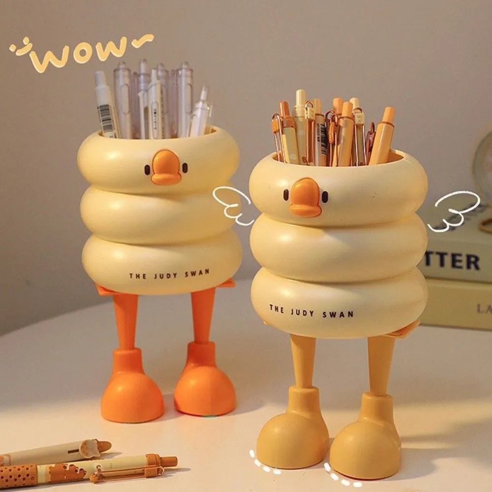 

Cute Cartoon Pencil Container Ice Cream Duck Desktop Decoration Pen Holder Large-capacity Student Stationery Stationery