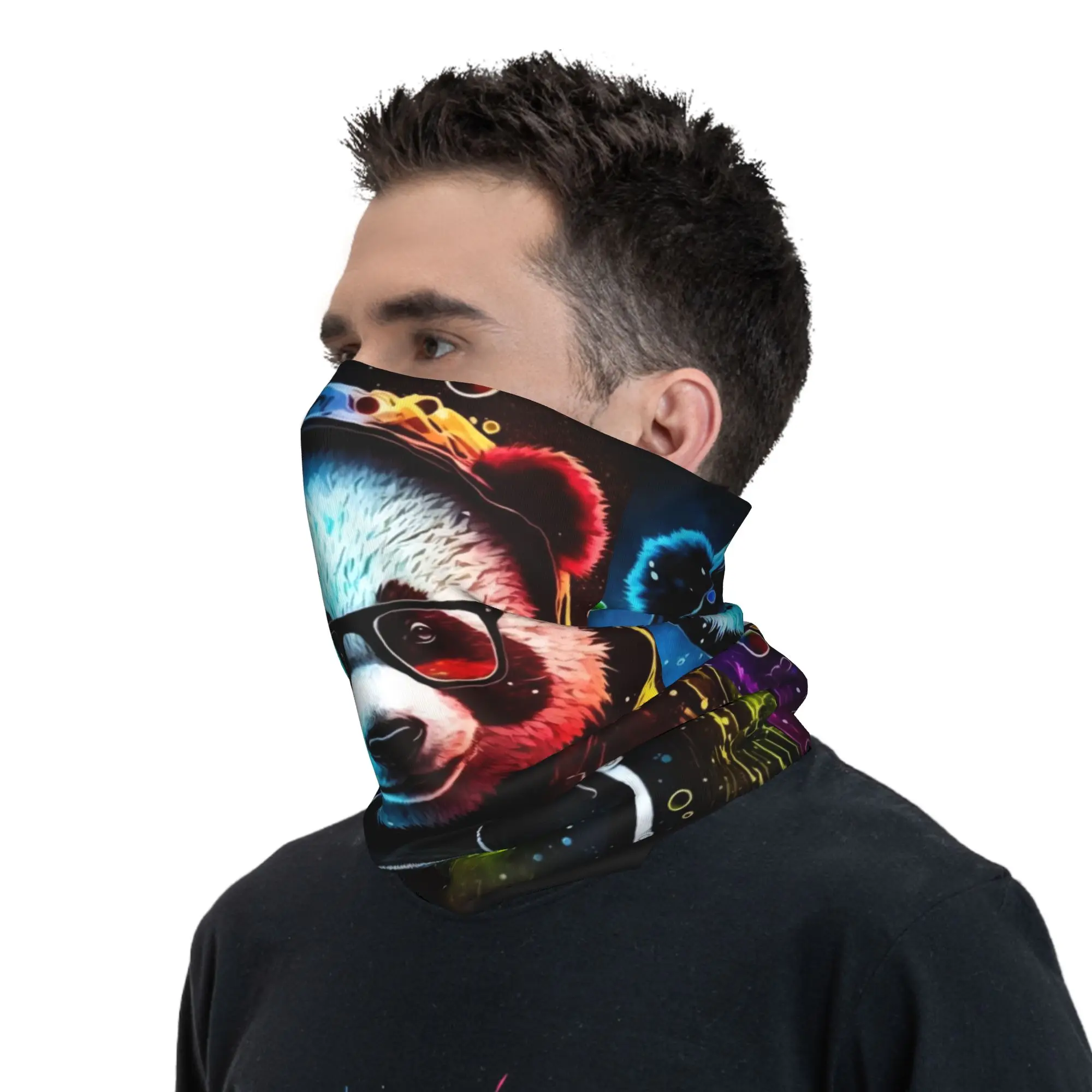 Bandana Leher Motif Beruang Grafiti Kustom, Original, untuk Ski, Berburu, Wanita, Pria, Syal, Kawaii, Balaclava, Penghangat