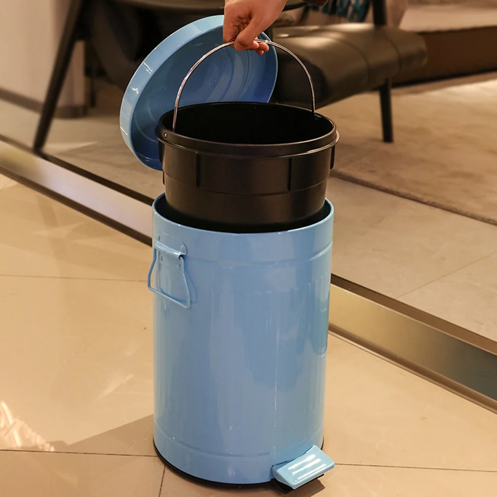 

Pedal Trash Iron Waste Container For Kitchen Bathroom Office Home Lidded Garbage Bin Step Trash Can Rubbish Storage Can