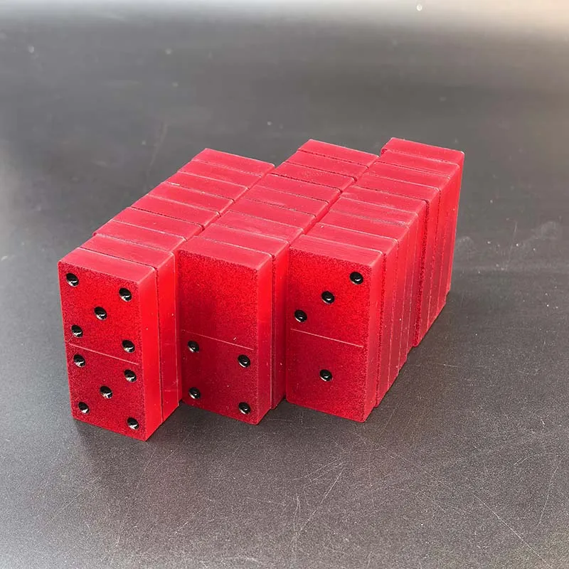 Handmade Red Dominoes Set - 28 Pieces - Image 5