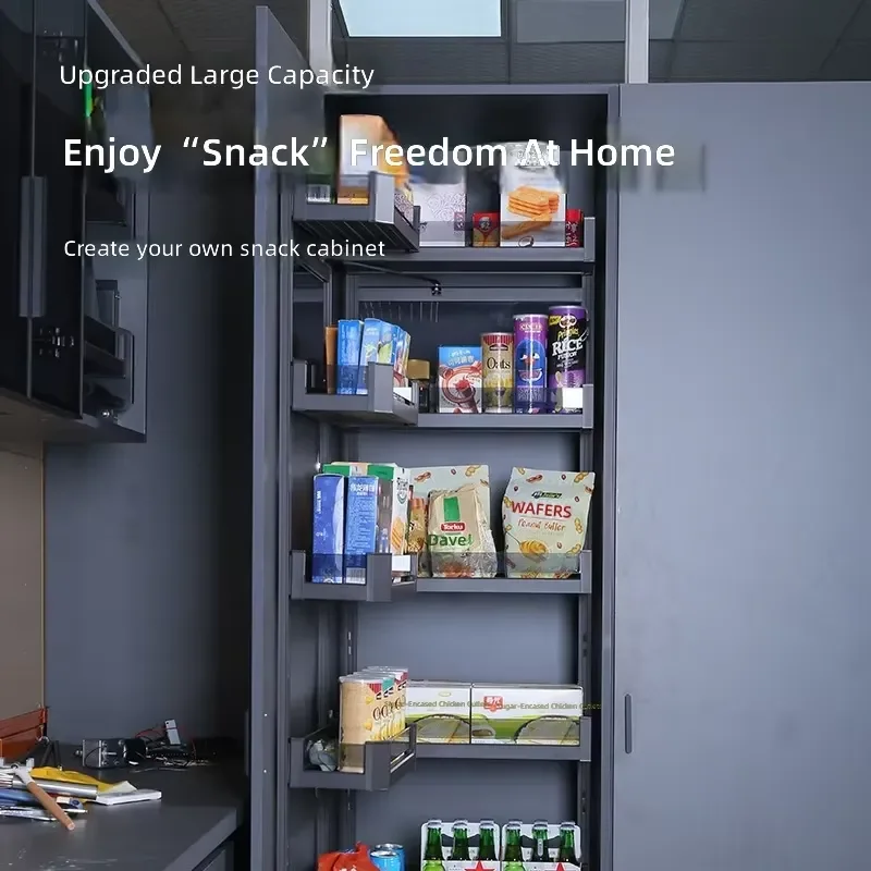 Modern Minimalist 4 Tier Pull Out Basket For Narrow Kitchen Cabinet High Storage Rack Open Drawer Seasoning Organizer High