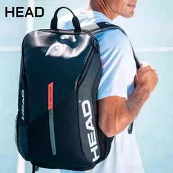 HEAD TOUR Series Tennis Backpack Large Capacity Black and Orange Backpack Part of The Leather Waterproof Sports Backpack