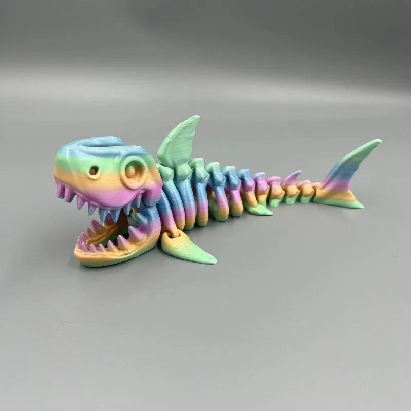 

3D Printing Shark Skeleton Whole Body Joints Movable Modeling Free Swing Creative Desktop Decorative Ornaments Kids New Toys